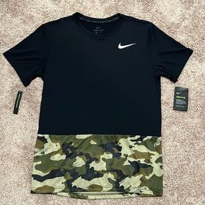 Nike Breathe Dri Fit Black Camo Men Medium Shirt New with Tags